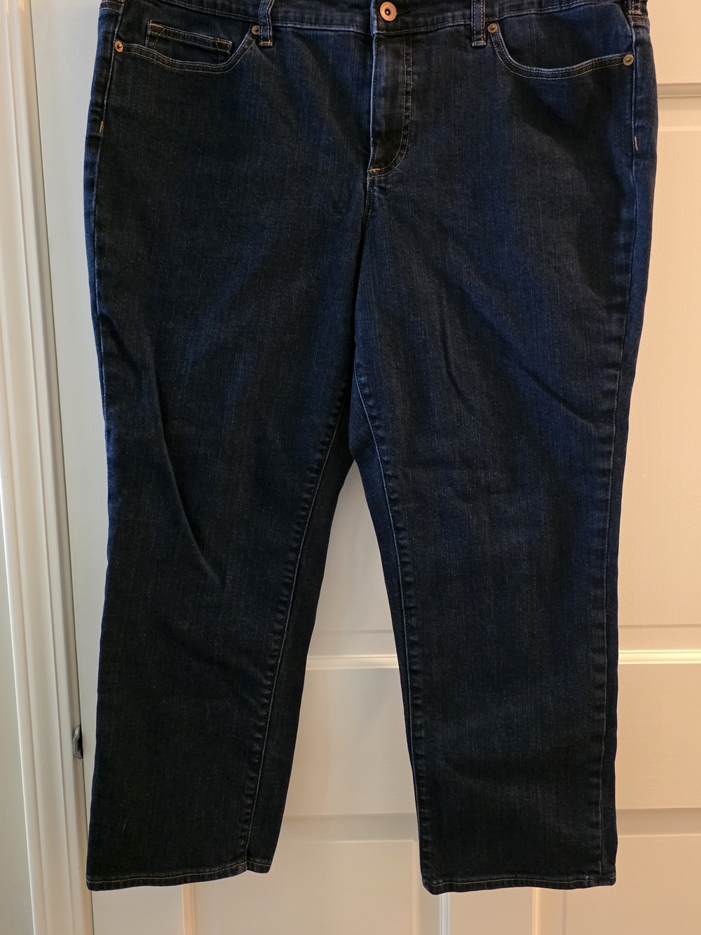 Lands' End Women's Straight Leg Jeans in Dark Indigo